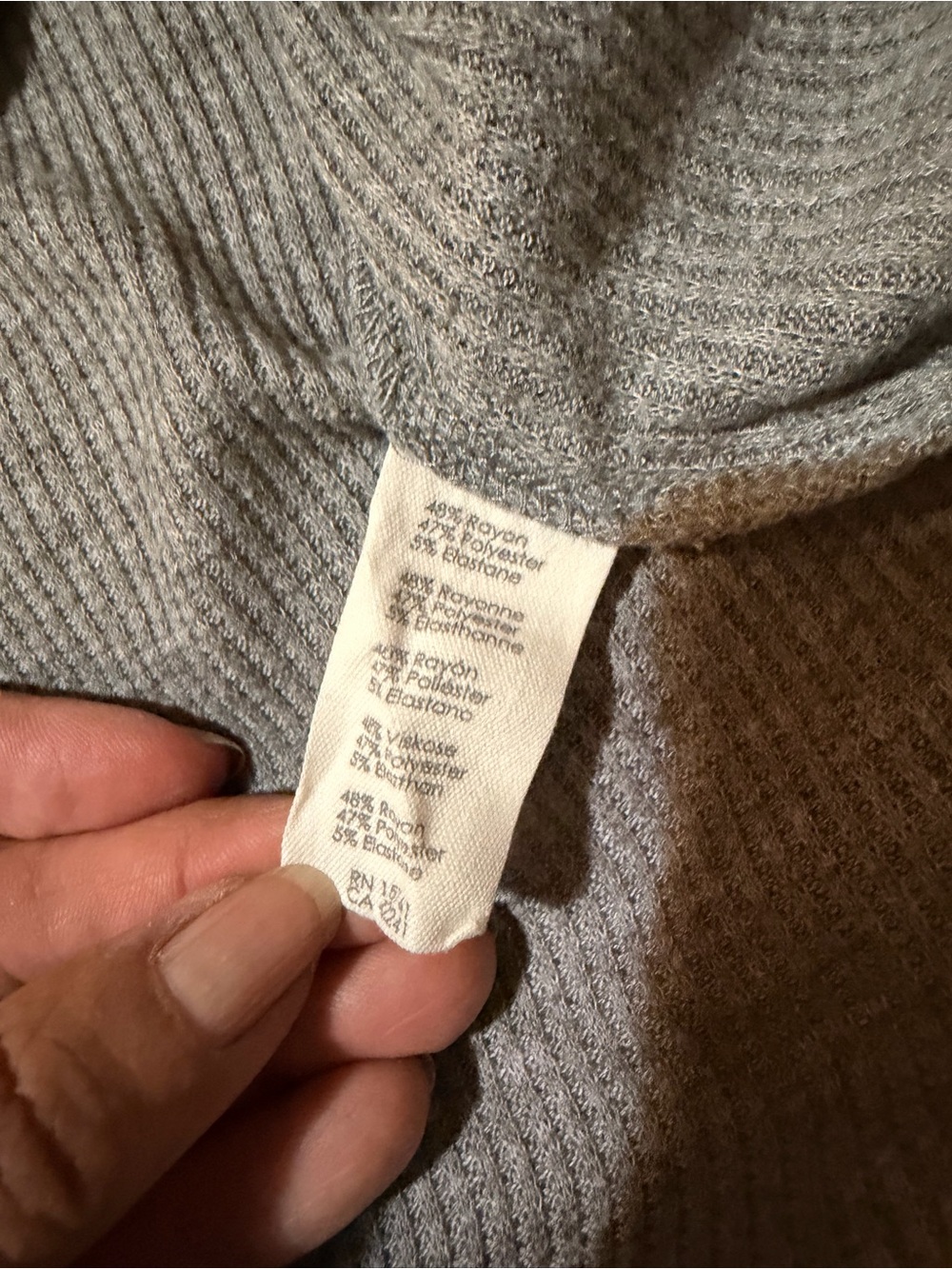 PJ Salvage Grey Hoodie, super soft ribbed knit, long-sleeve, Oversized size XS - Picture 7 of 16